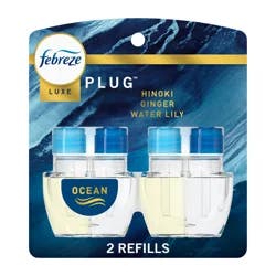 Febreze Plug In Air Freshener, Odor-Fighting Scented Oil Refill, Ocean Scent, 2 Refills