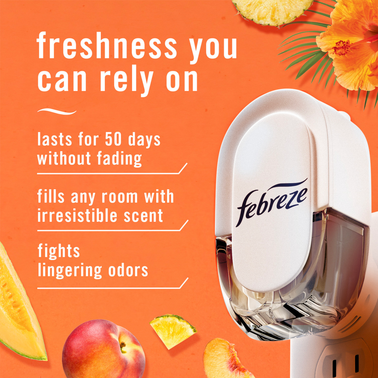 slide 4 of 5, Febreze Odor-Eliminating PLUG Air Freshener Refills, Hawaiian Aloha, 3 ct