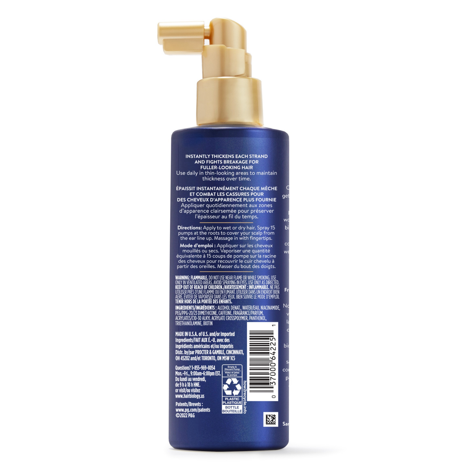 slide 3 of 8, Hair Biology Biotin Thickening Spray with Caffeine and Biotin for Thicker, Fuller and Stronger Hair - 6.4 fl oz, 6.4 fl oz