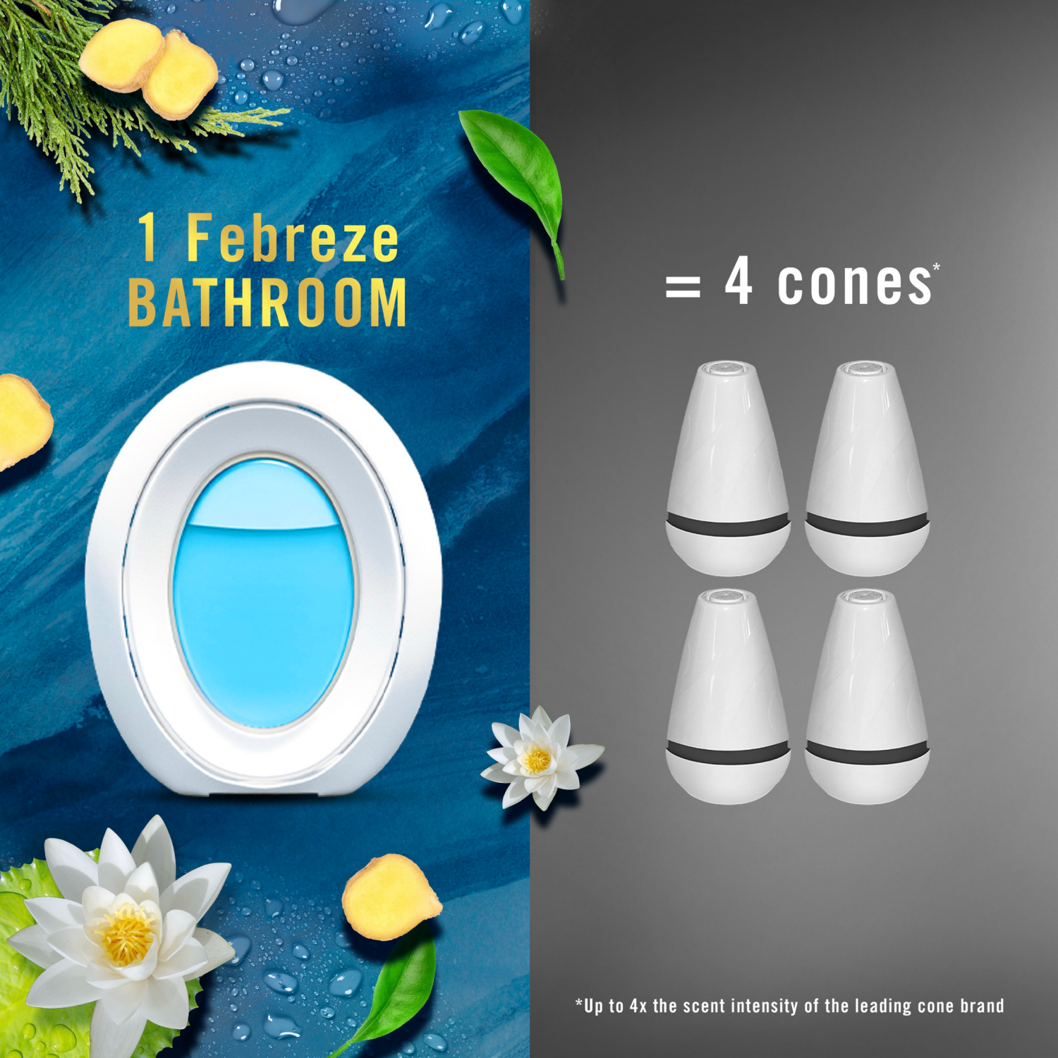 slide 2 of 8, Febreze BATH Air Freshener, Odor-Fighting, Ocean Scent, 1 Count, 0.25 fl oz