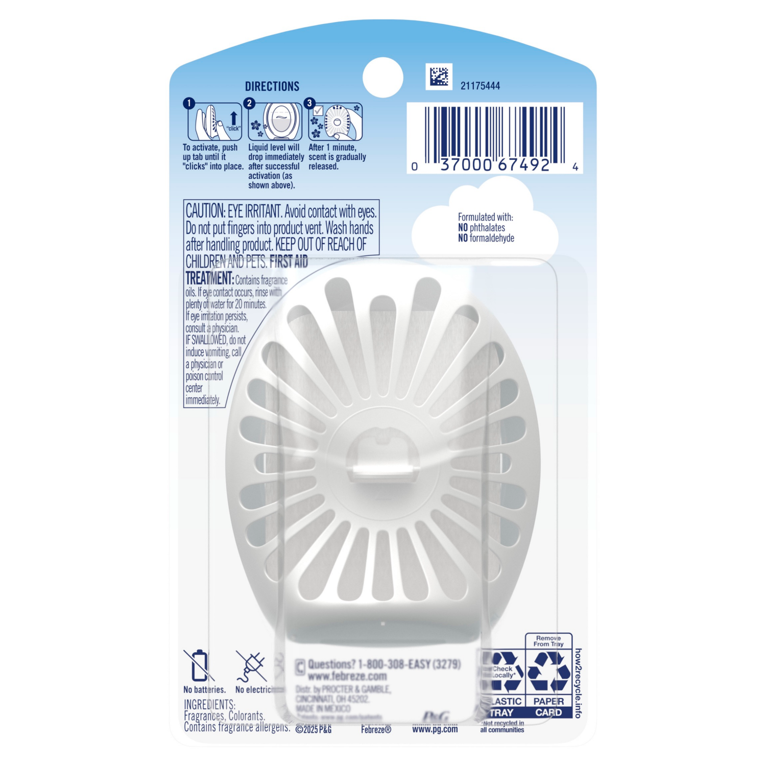 slide 3 of 8, Febreze BATH Air Freshener, Odor-Fighting, Ocean Scent, 1 Count, 0.25 fl oz