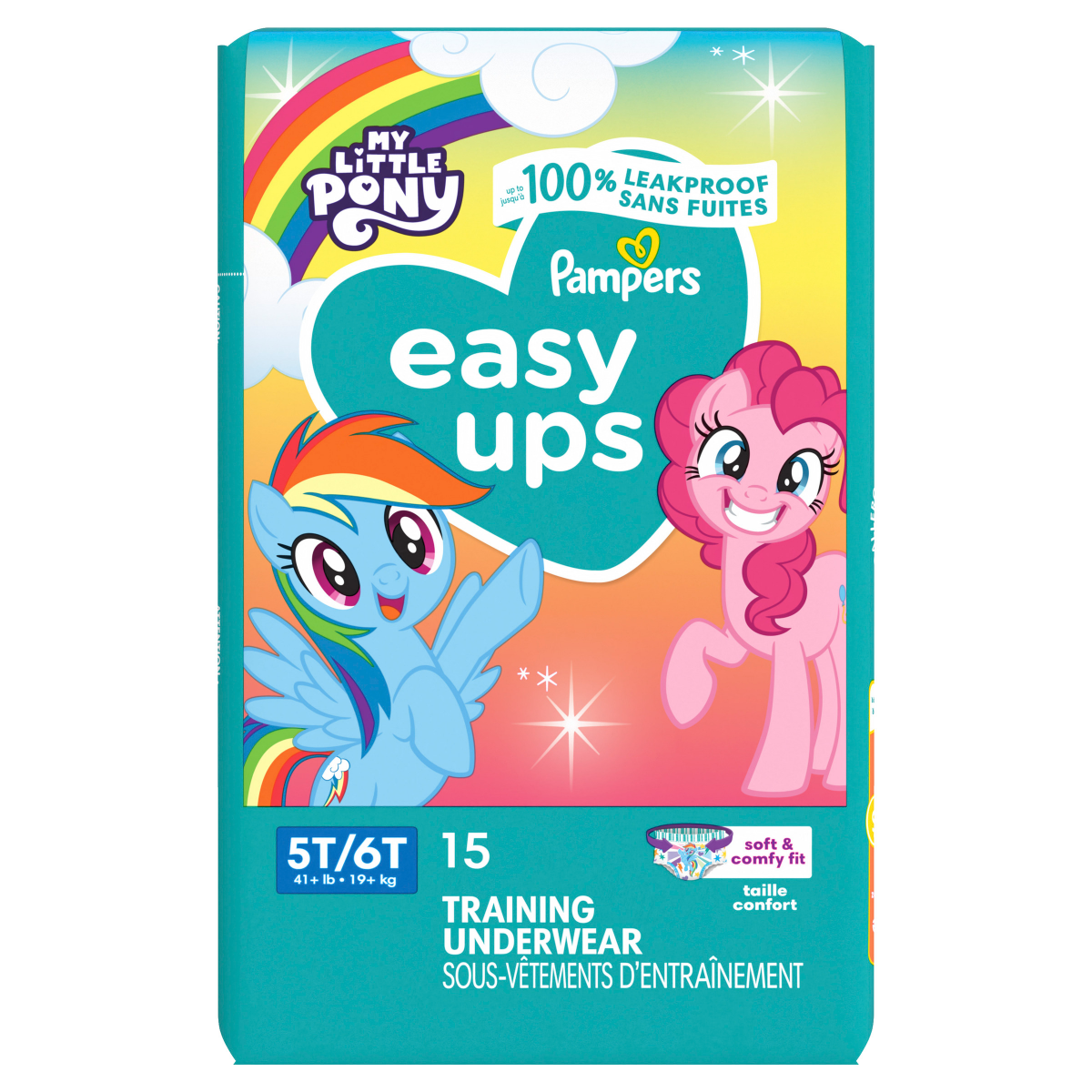 slide 3 of 8, Pampers Easy Ups Training Underwear Girls Size 7 5T-6T 15 Count, 15 ct