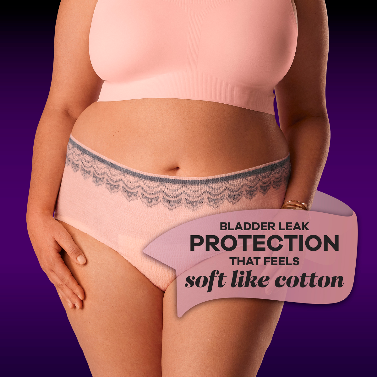 slide 4 of 5, Always Discreet Boutique Incontinence and Postpartum Underwear for Women, Maximum Protection, S/M, Rosy, 20 Count, 20 ct