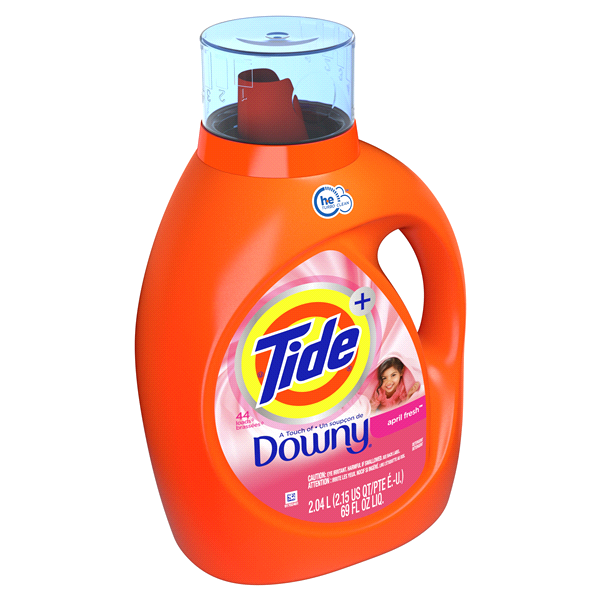 slide 5 of 25, Tide Plus Downy High Efficiency Liquid Laundry Detergent - April Fresh - 69 fl oz, 69 fl oz