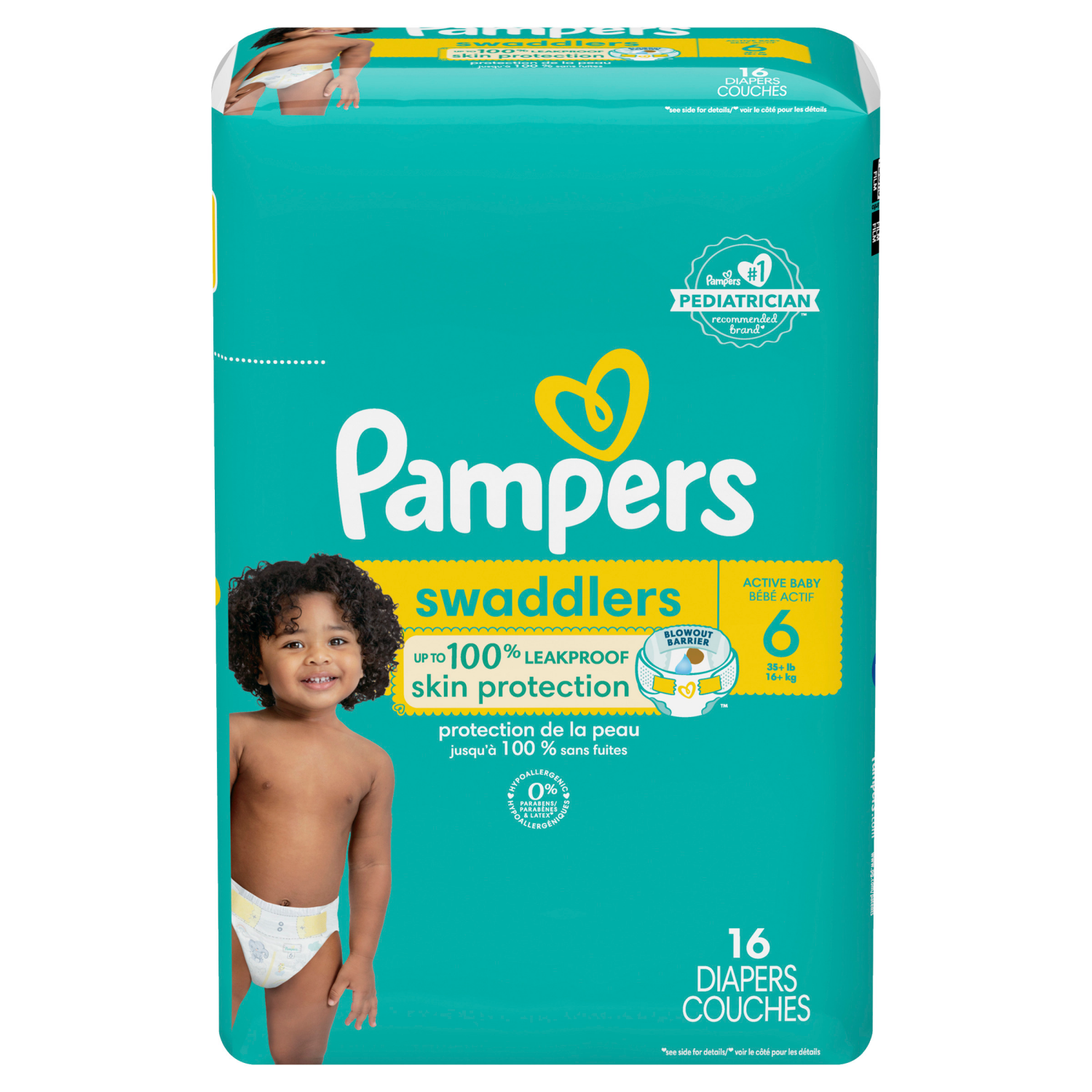 slide 3 of 8, Pampers Swaddlers Active Baby Diapers, Size 6, 16 Count, 17 ct