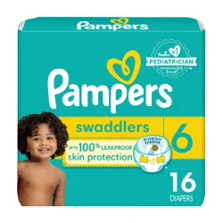 Pampers Swaddlers Active Baby Diapers, Size 6, 16 Count