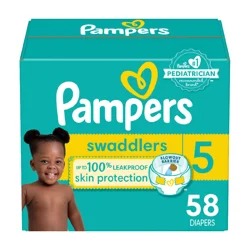 Pampers Swaddlers Active Baby Diapers, Size 5, 58 Count