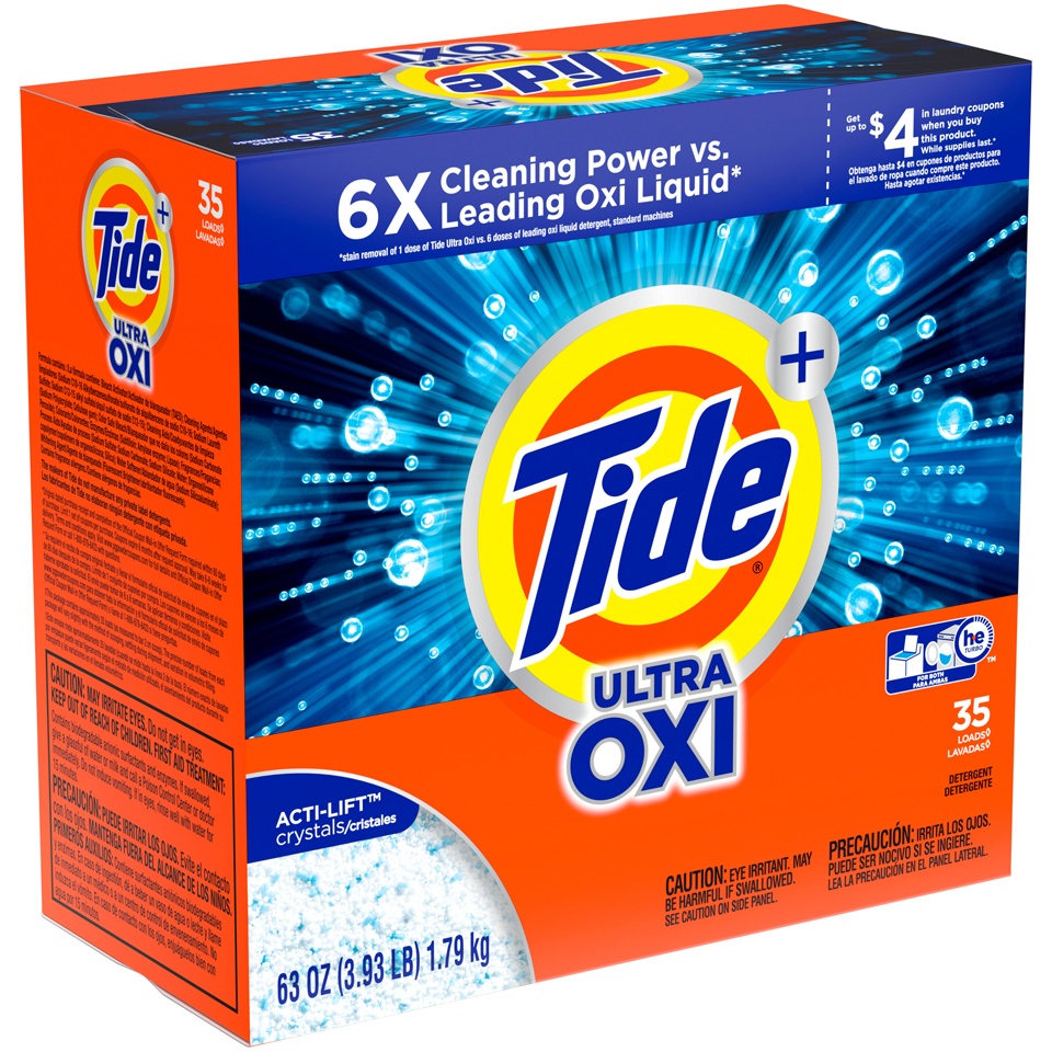 slide 3 of 3, Tide Ultra Oxi Powder Laundry Detergent, 63 oz