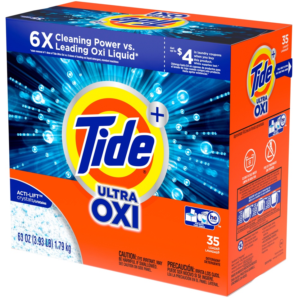 slide 2 of 3, Tide Ultra Oxi Powder Laundry Detergent, 63 oz