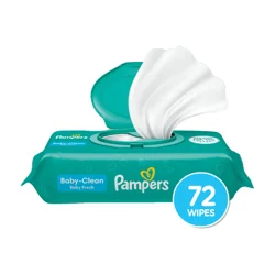 Pampers Complete Clean Baby Wipes - Fresh Scent 1X Pop-Top Packs 72 Count