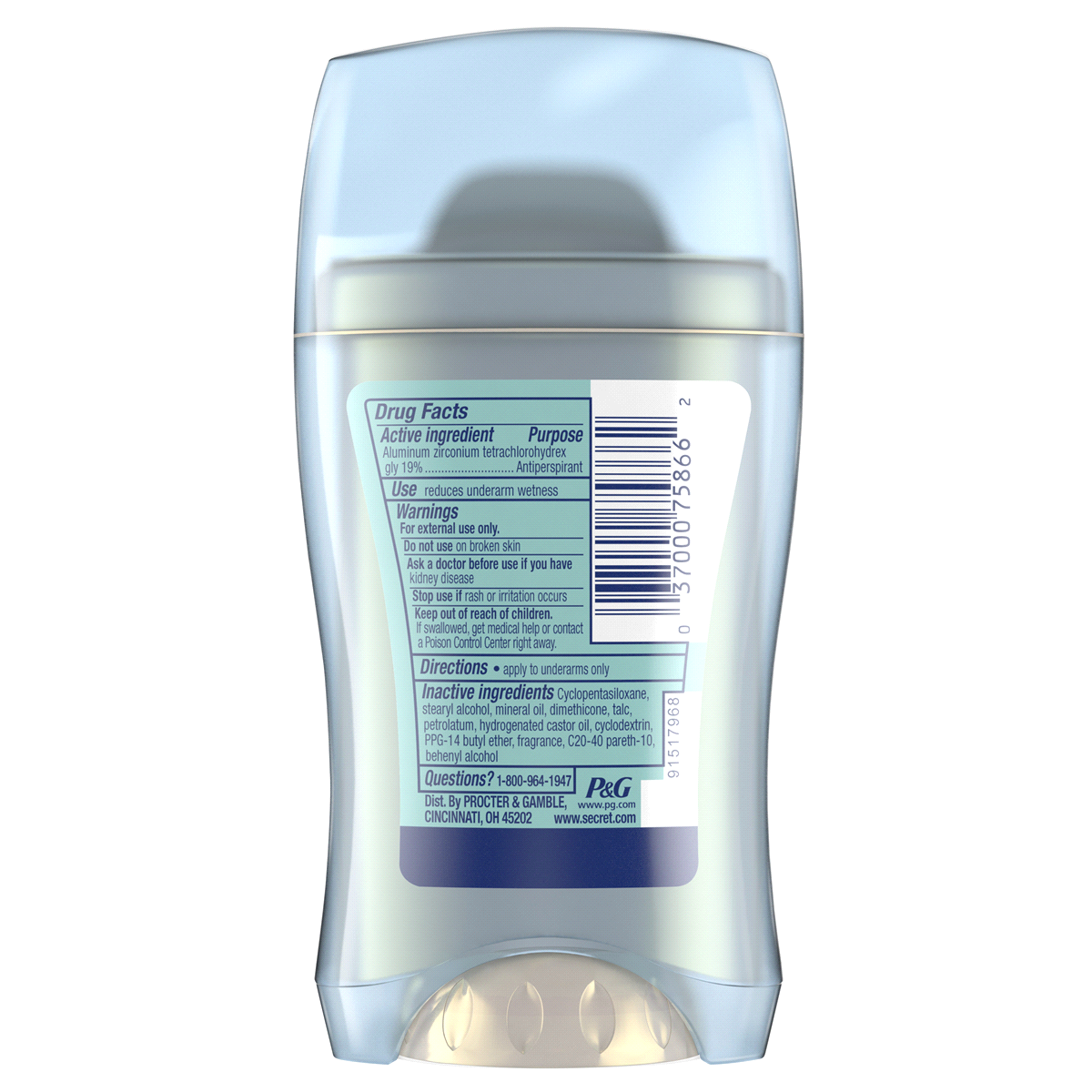 slide 3 of 4, Secret Invisible Solid Birchwater Antiperspirant and Deodorant, 2.6 oz