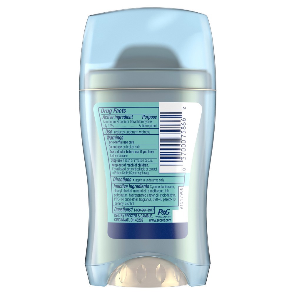 slide 4 of 4, Secret Invisible Solid Birchwater Antiperspirant and Deodorant, 2.6 oz