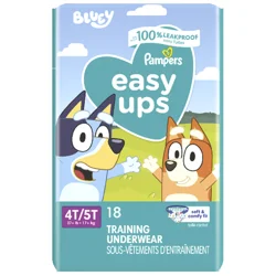 Pampers Easy Ups Training Underwear Boys Size 6 4T5T, 18 Count