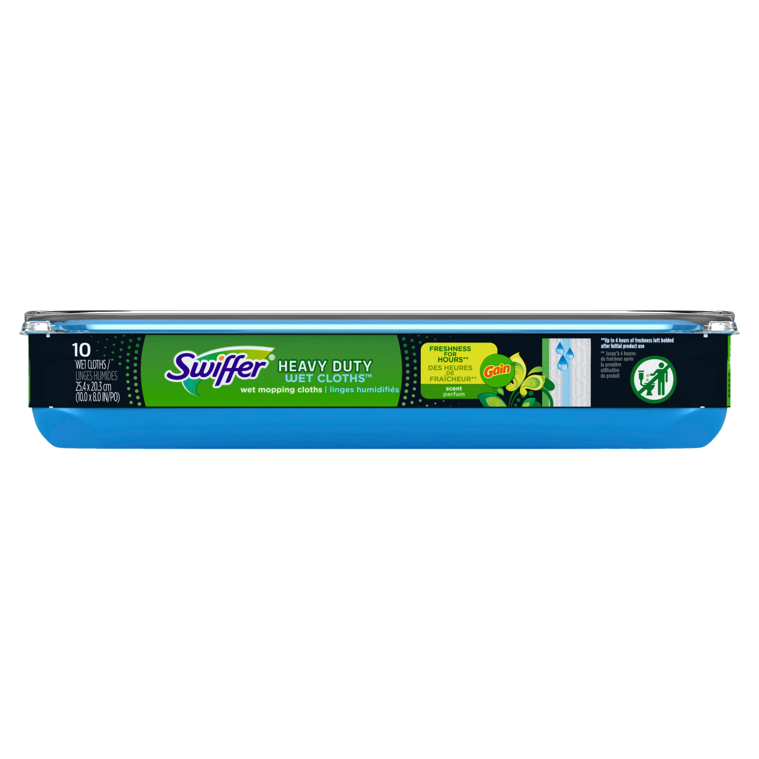 slide 1 of 8, Swiffer Heavy Duty Mop Wet Multi-Surface Cloth Refills for Floor Mopping and Cleaning, Gain Scent, 10 count, 10 ct