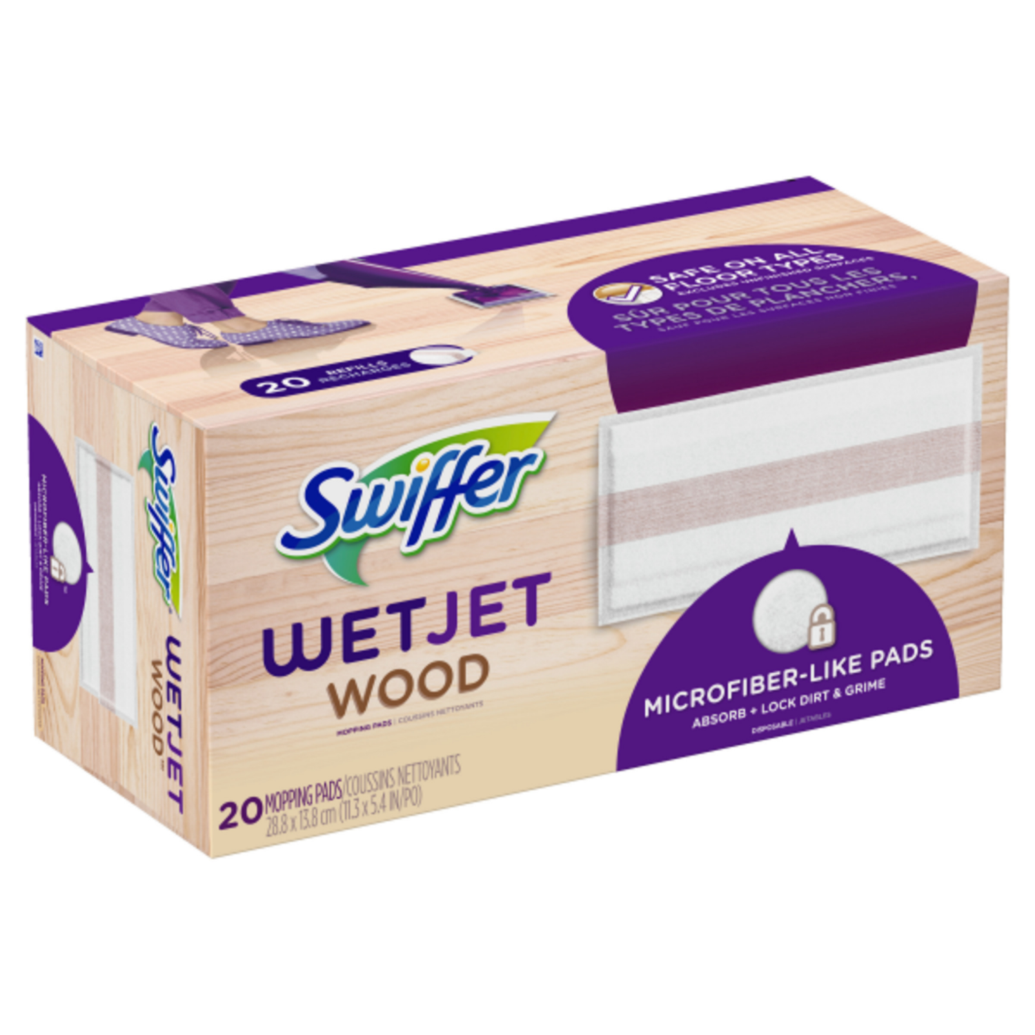 slide 6 of 8, Swiffer Wet Jet Wood Mopping Pads 20 ea, 20 ct