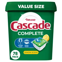 Cascade ActionPacs Dishwasher Detergent, Lemon