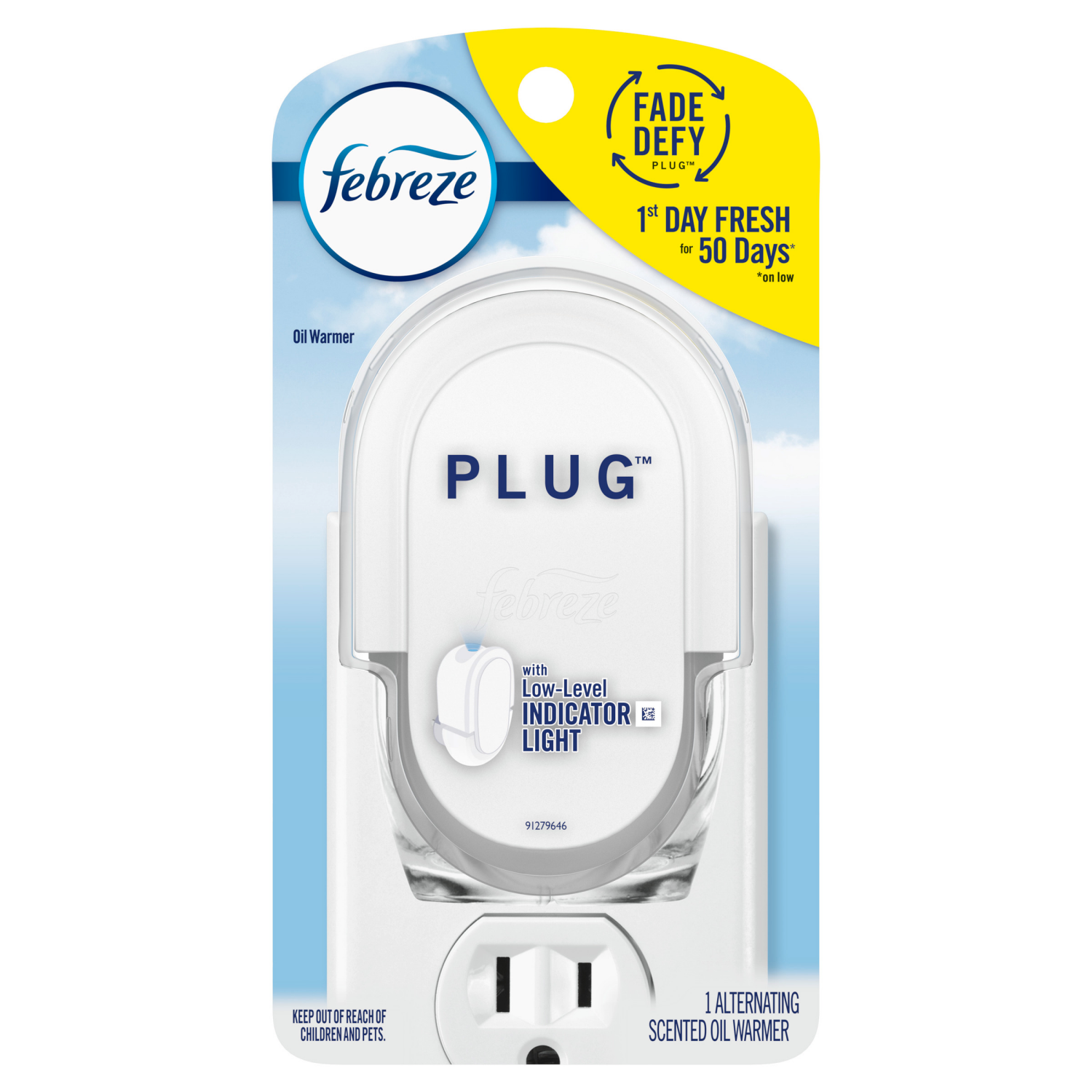 slide 5 of 8, Febreze Plug In Air Freshener, Odor-Fighting Scented Oil Warmer Device, 1 Count, 1 ct