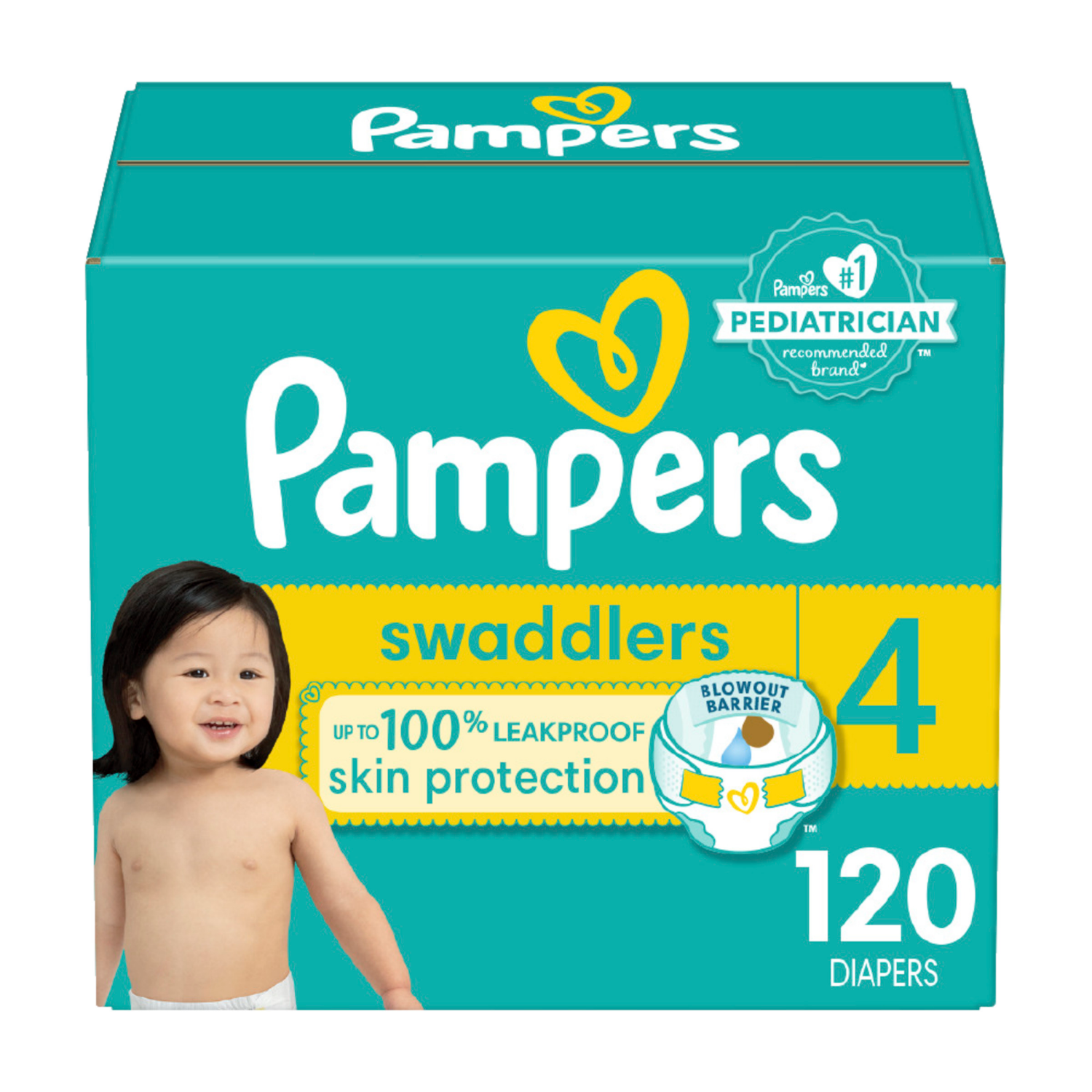 slide 1 of 5, Pampers Swaddlers Active Baby Diaper Size 4 120 Count, 120 ct