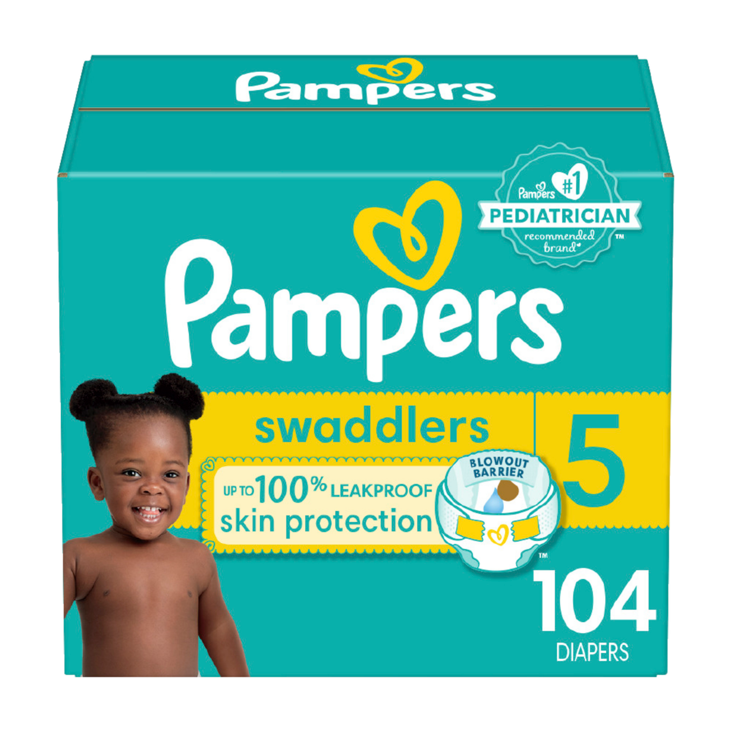 slide 1 of 8, Pampers Swaddlers Active Baby Diaper Size 5 104 Count, 104 ct