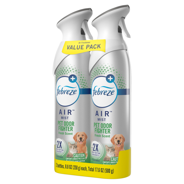 slide 10 of 29, Febreze Odor-Fighting Air Freshener Pet Odor Fighter, Fresh Scent, Pack of 2, 8.8 oz each, 2 ct; 8.8 oz