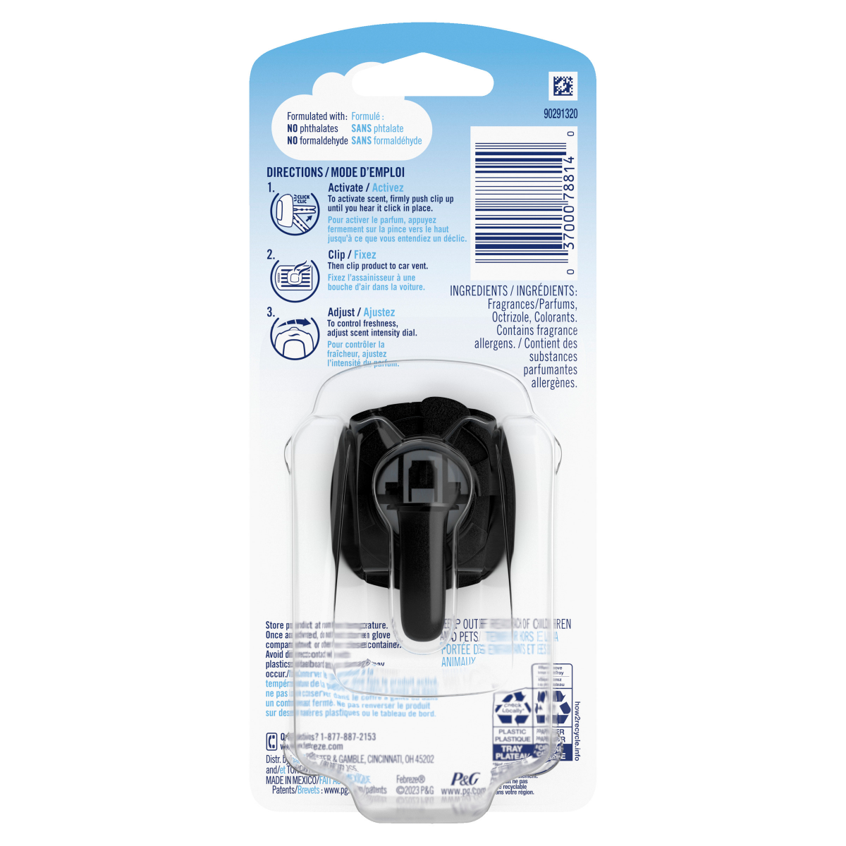 slide 4 of 29, Febreze Car Air Freshener Vent Clip, Patinum Ice, 1 ct