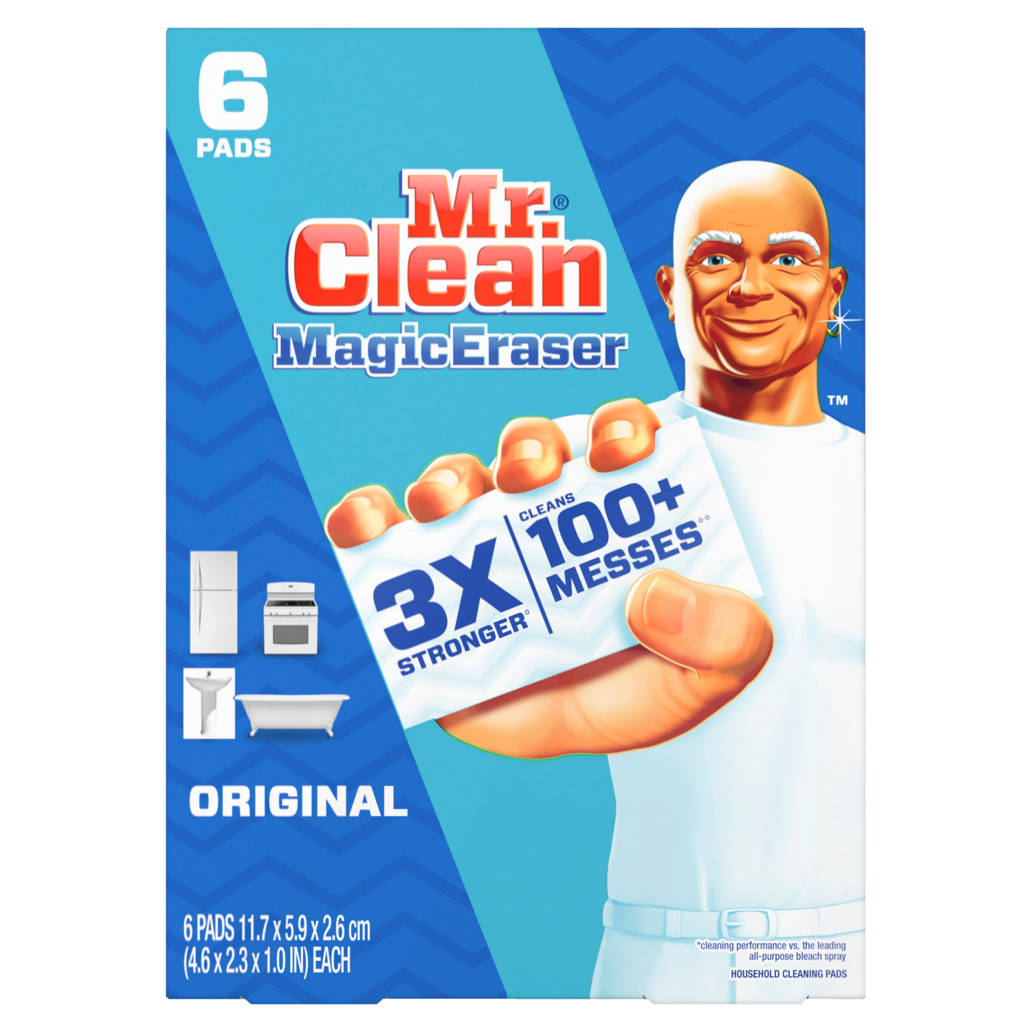 slide 4 of 5, Mr. Clean Original Magic Eraser Scrubber, Cleaning Pad, 6 count, 6 ct
