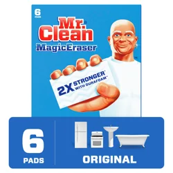 Mr. Clean Original Magic Eraser Scrubber, Cleaning Pad, 6 count