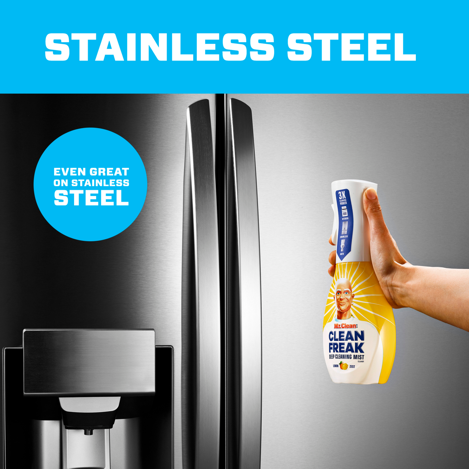 slide 3 of 5, Mr. Clean Clean Freak All Purpose Cleaner Spray, Multi-Surface Cleaning, Gain, Refill, 16oz, 16 fl oz