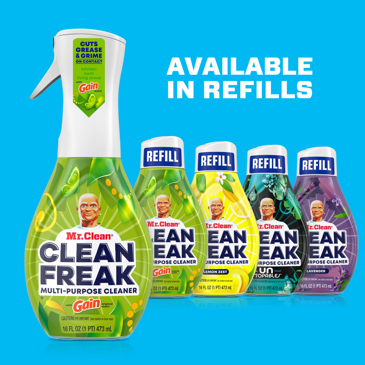 slide 14 of 29, Mr. Clean, Clean Freak Deep Cleaning Mist Multi-Surface Spray, Gain Original Scent Refill, 16 fl oz