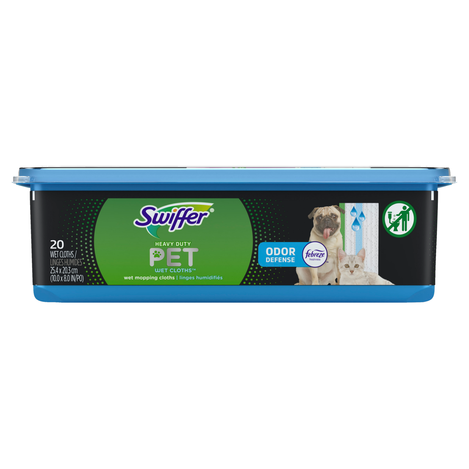 slide 1 of 5, Swiffer Heavy Duty Mop Wet Multi-Surface Cloth Refills for Floor Mopping and Cleaning, Pet with Febreze Odor Defense, 20 count, 20 ct