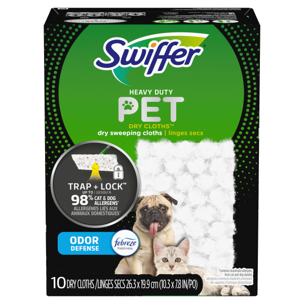 slide 5 of 29, Swiffer Pet Heavy Duty Dry Sweeping Cloths 10 ea, 10 ct