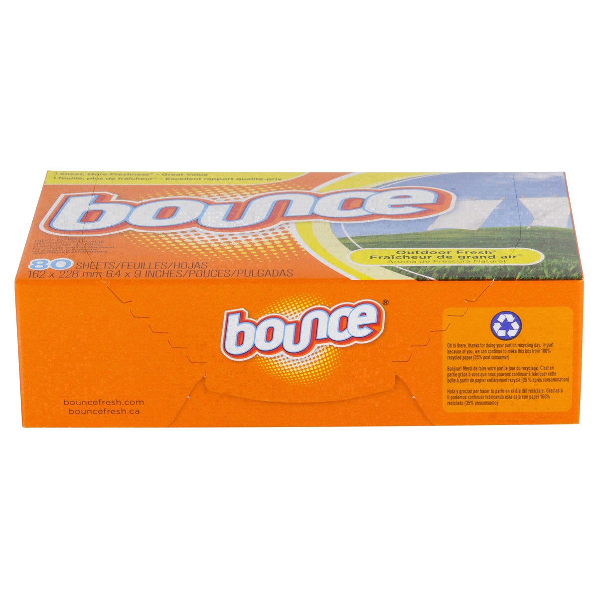 slide 2 of 6, Bounce Dryer Sheets, Outdoor Fresh, 80 count, 80 ct