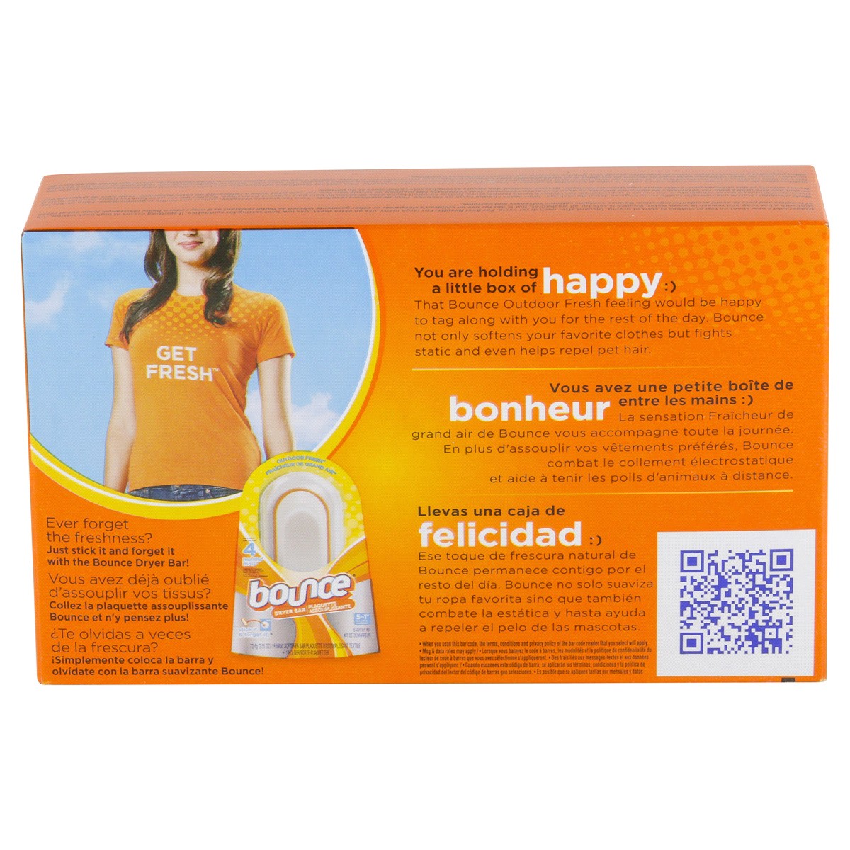 slide 3 of 6, Bounce Dryer Sheets, Outdoor Fresh, 80 count, 80 ct