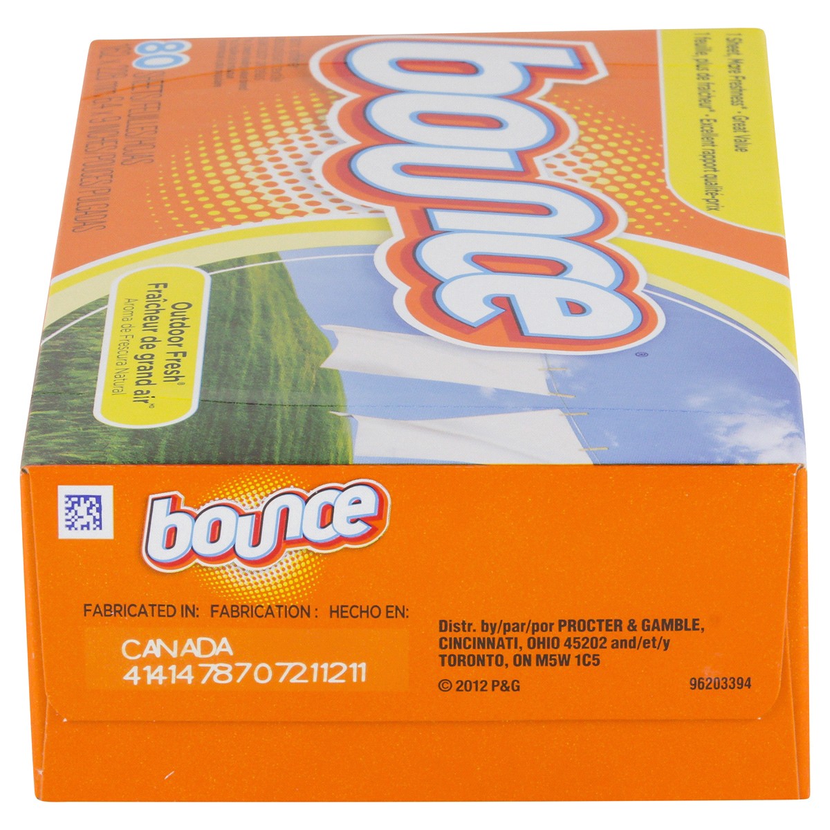slide 6 of 6, Bounce Dryer Sheets, Outdoor Fresh, 80 count, 80 ct