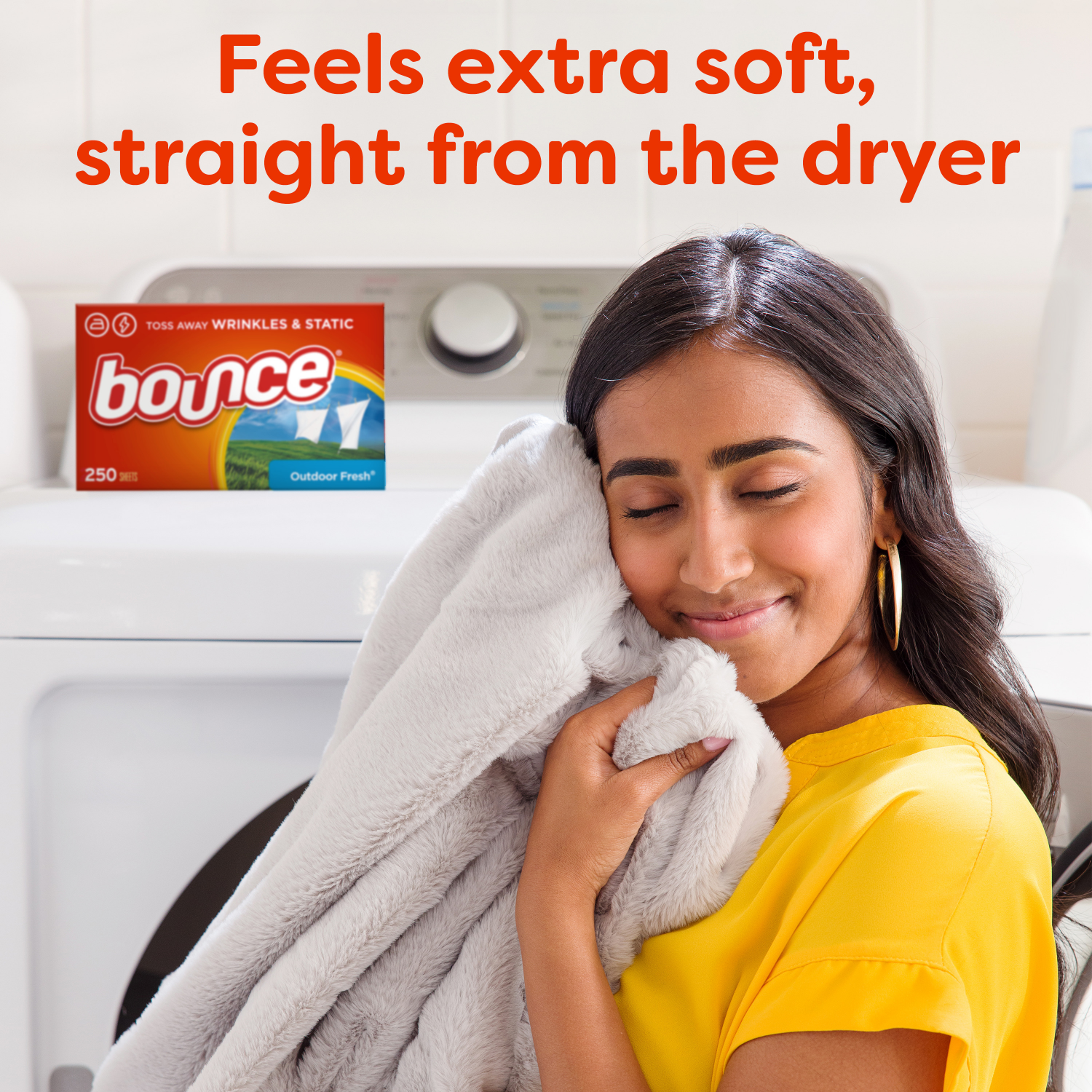 slide 3 of 5, Bounce Dryer Sheets, 160 count, Outdoor Fresh Scent, Fabric Softener Sheets, Reduces Static, Softens and Fights Wrinkles, 160 ct