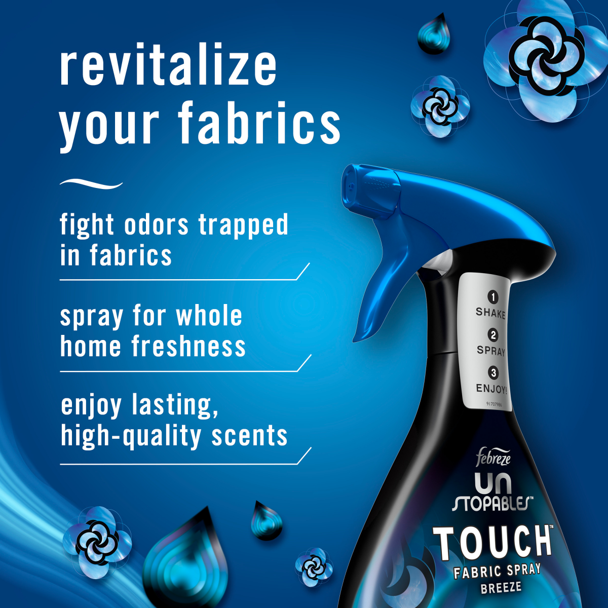 slide 8 of 8, Downy Unstopables Febreze Unstopables Touch Fabric Spray and Odor Eliminator, Breeze, 16.9 oz, 16.9 fl oz