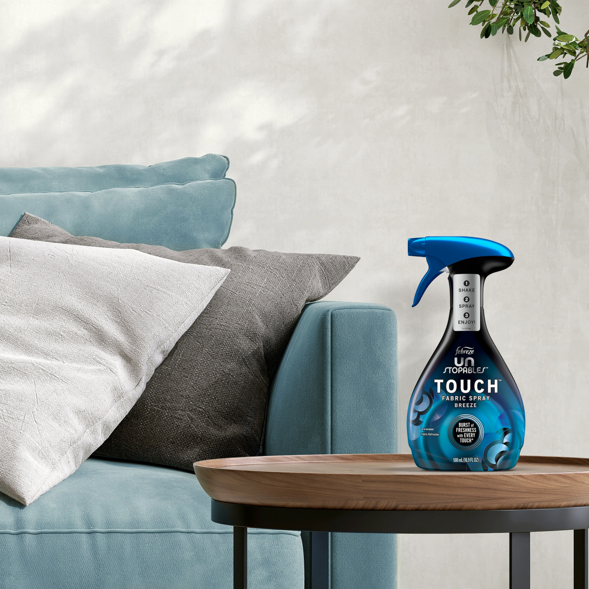 slide 3 of 8, Downy Unstopables Febreze Unstopables Touch Fabric Spray and Odor Eliminator, Breeze, 16.9 oz, 16.9 fl oz