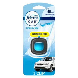 Febreze Car Air Freshener, Odor-Fighting Automotive Vent Clip, Linen & Sky Scent, 1 Count