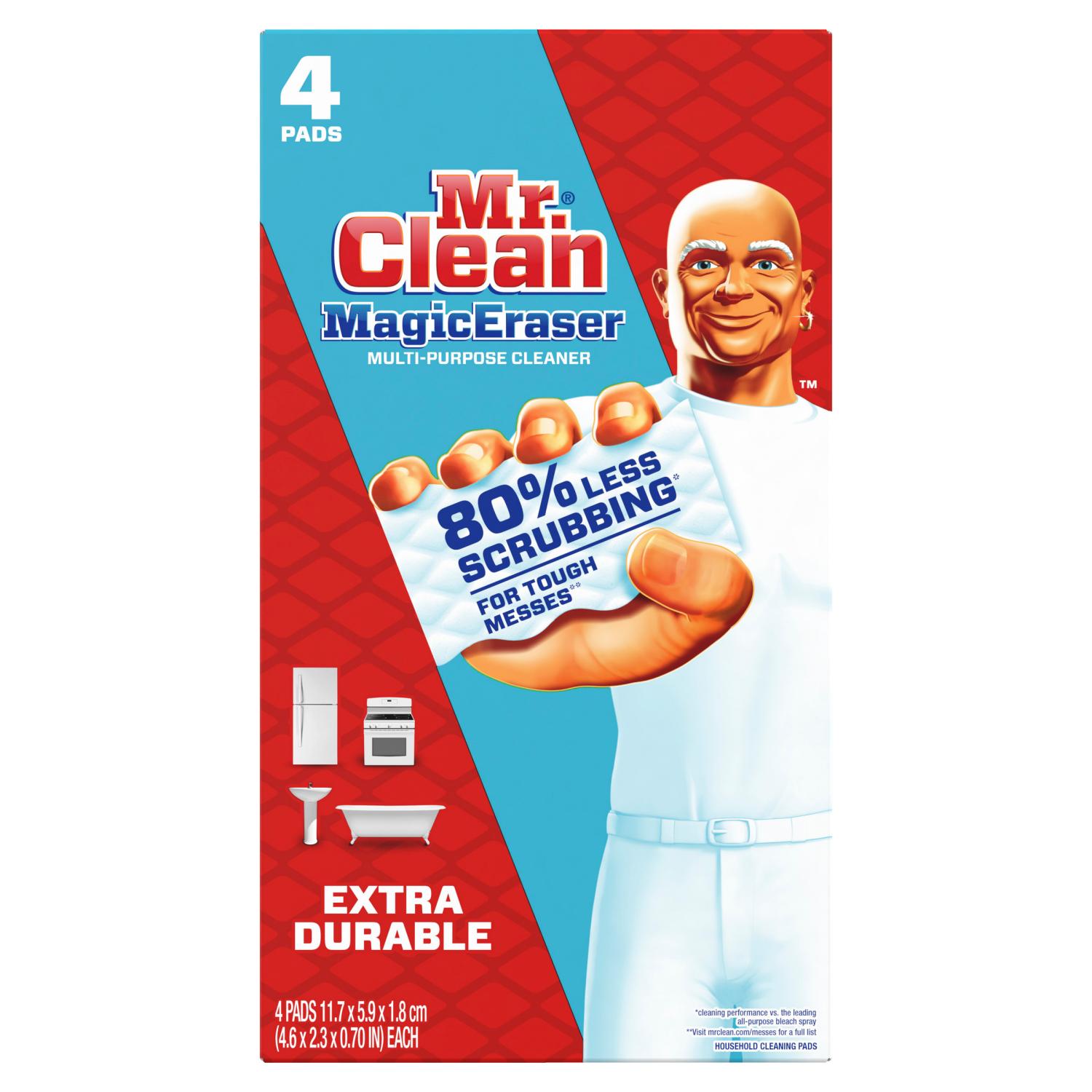 slide 3 of 3, Mr. Clean Magic Eraser Extra Durable Scrubber, Cleaning Pad, 4 count, 4 ct