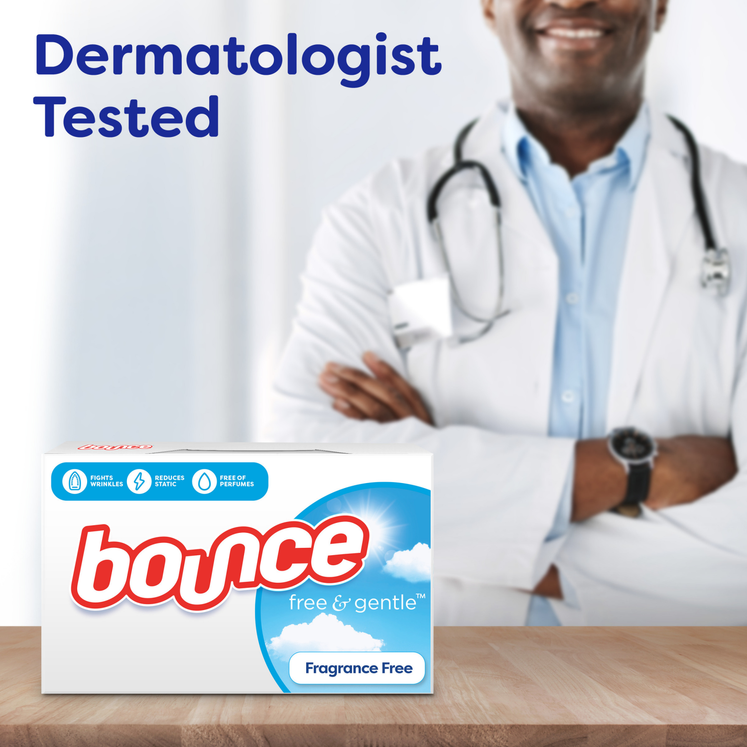 slide 6 of 8, Bounce Free & Gentle Dryer Sheets, 160 count, Unscented, Gentle on skin, Hypoallergenic Fabric Softener Sheets, Reduces Static, Softens and Fights Wrinkles, 160 ct