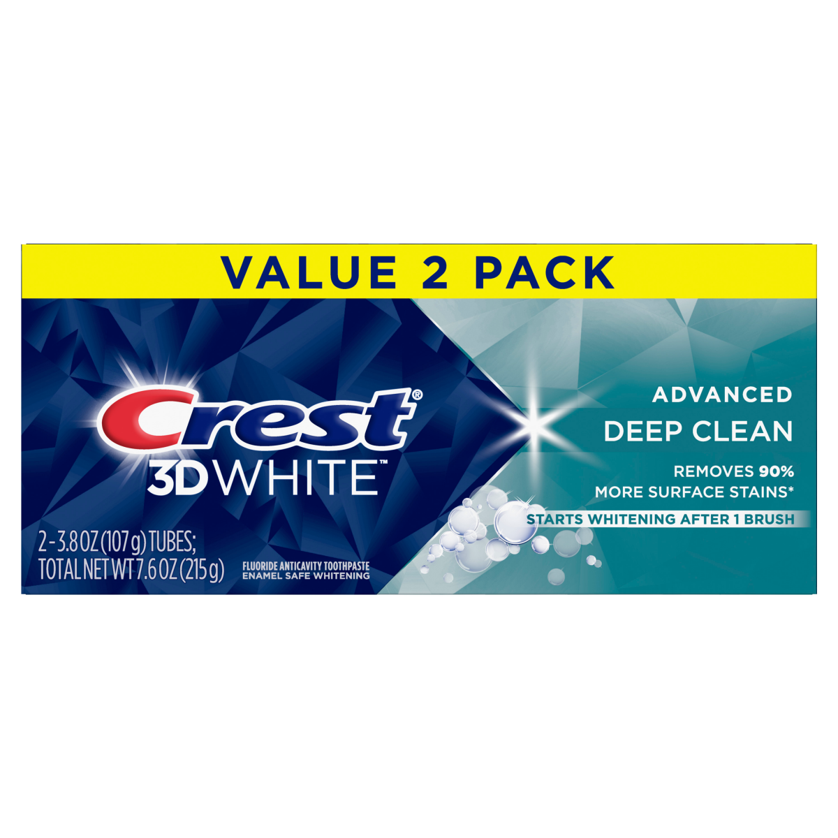 slide 20 of 25, Crest 3D White Deep Clean, Teeth Whitening Toothpaste, 3.8 oz, Pack of 2, 2 ct