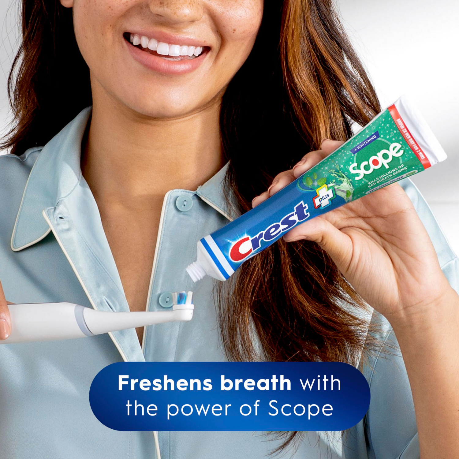 slide 8 of 8, Crest Whitening Plus Scope Toothpaste , Minty Fresh, 5.4 oz, Pack of 2, 2 ct