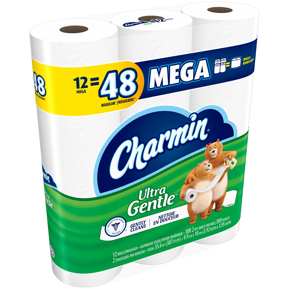 slide 3 of 4, Charmin Sensitive 2-Ply Toilet Paper Mega Rolls, 12 ct