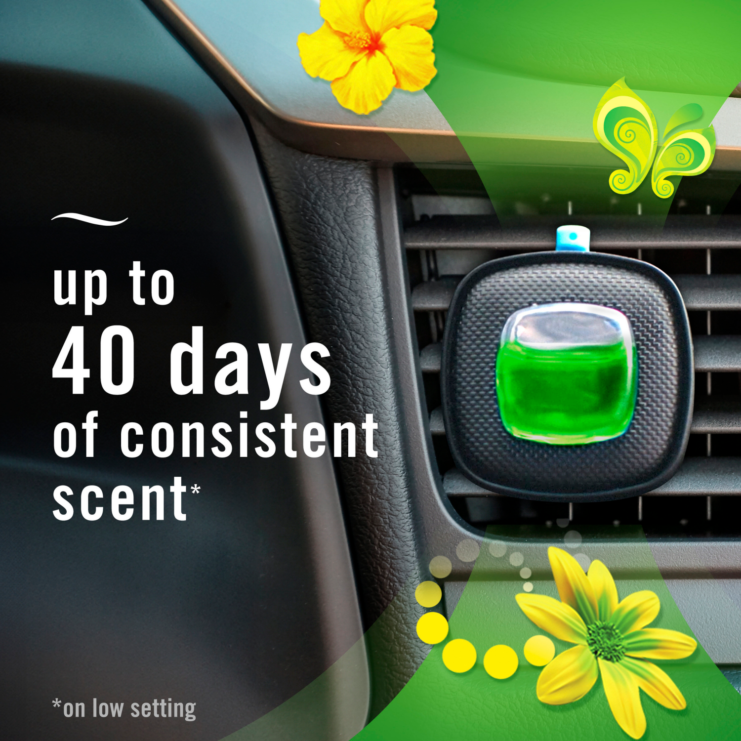 slide 5 of 5, Febreze AUTO Air Freshener, Odor-Fighting Automotive Vent Clip, Gain Original Scent, 1 Count, 0.06 oz