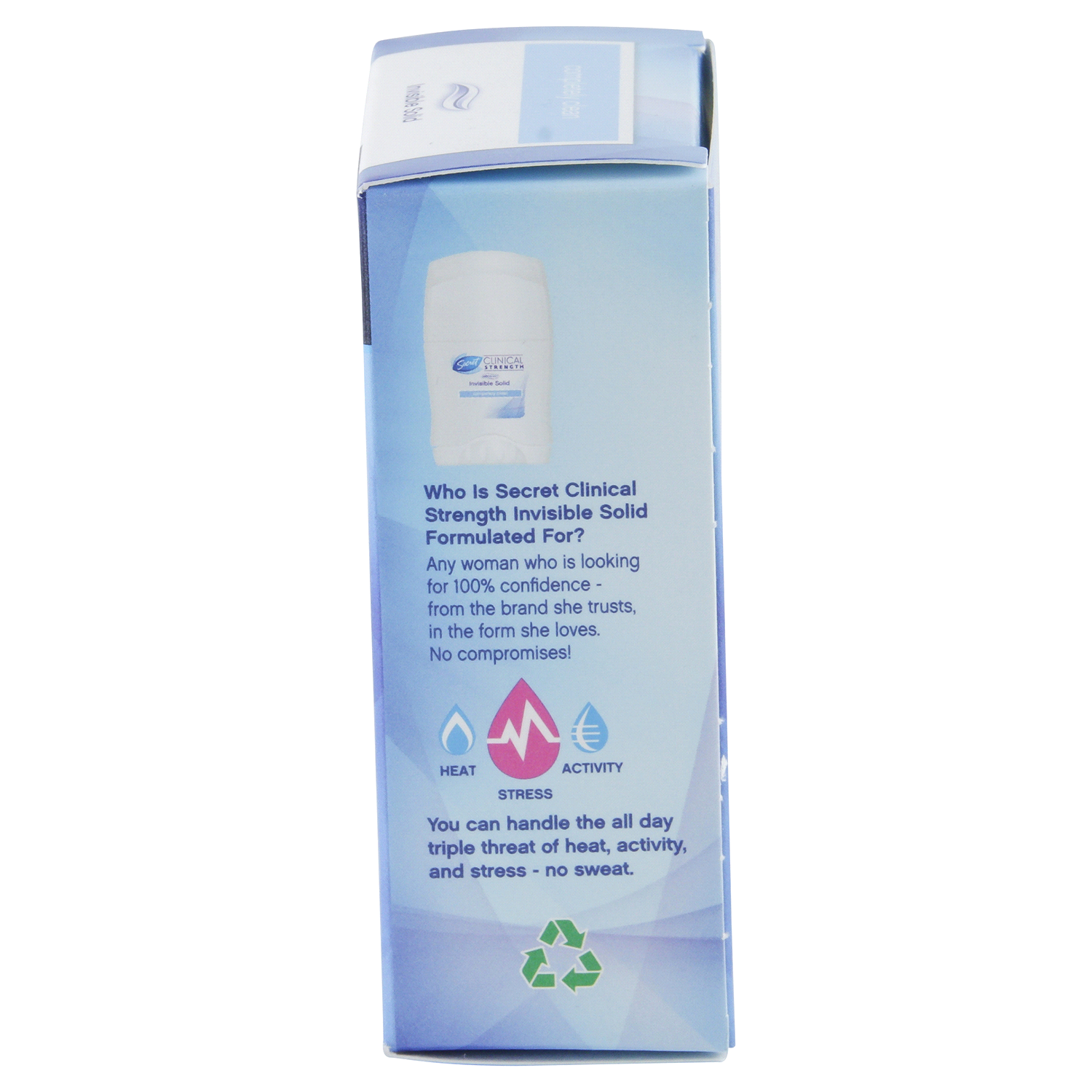 slide 3 of 3, Secret Clinical Strength Invisible Solid Antiperspirant and Deodorant for Women, Completely Clean, .5 oz, 0.5 oz