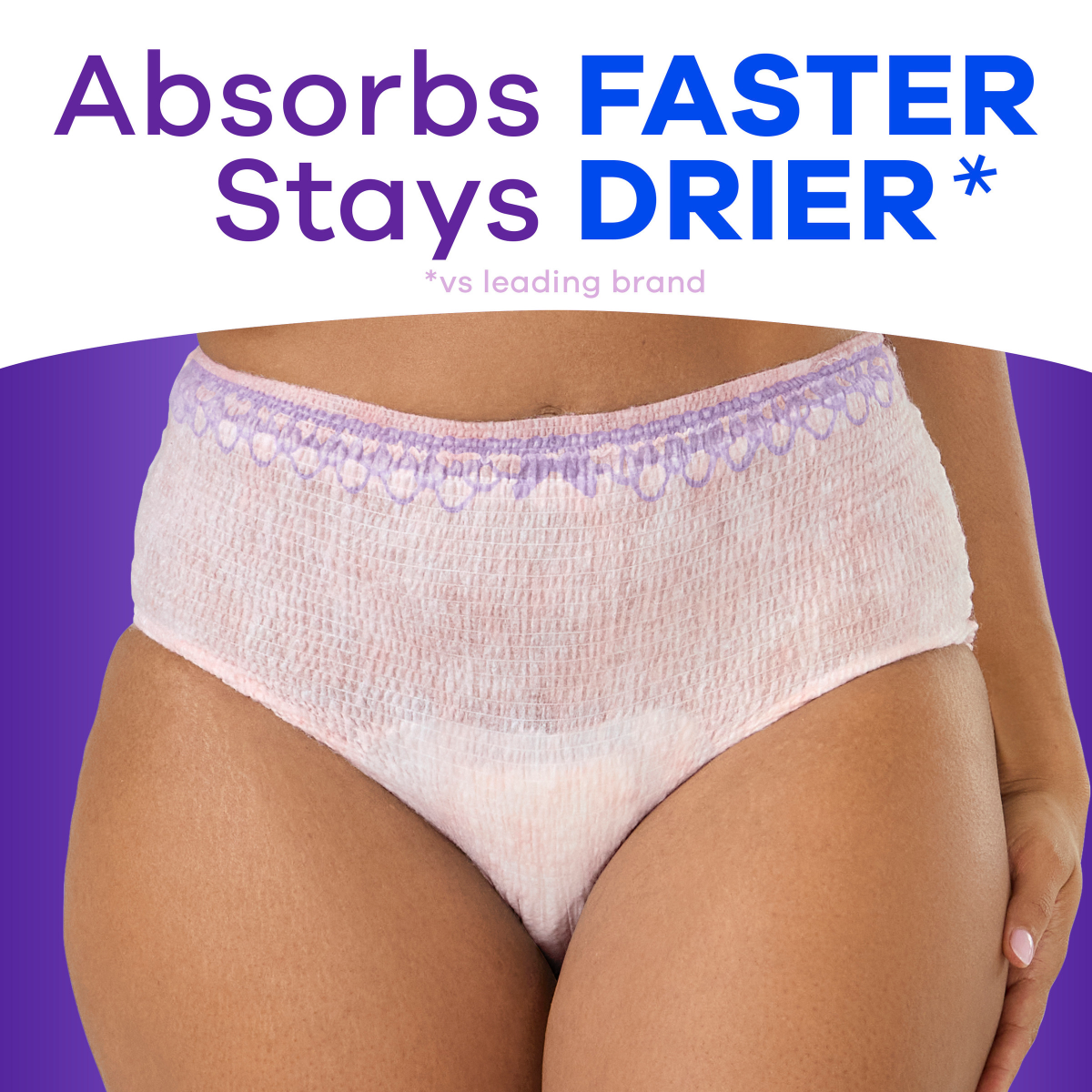 slide 2 of 8, Always Discreet Adult Incontinence Underwear for Women and Postpartum Underwear, L, Up to 100% Bladder Leak Protection, 17 CT, 17 ct