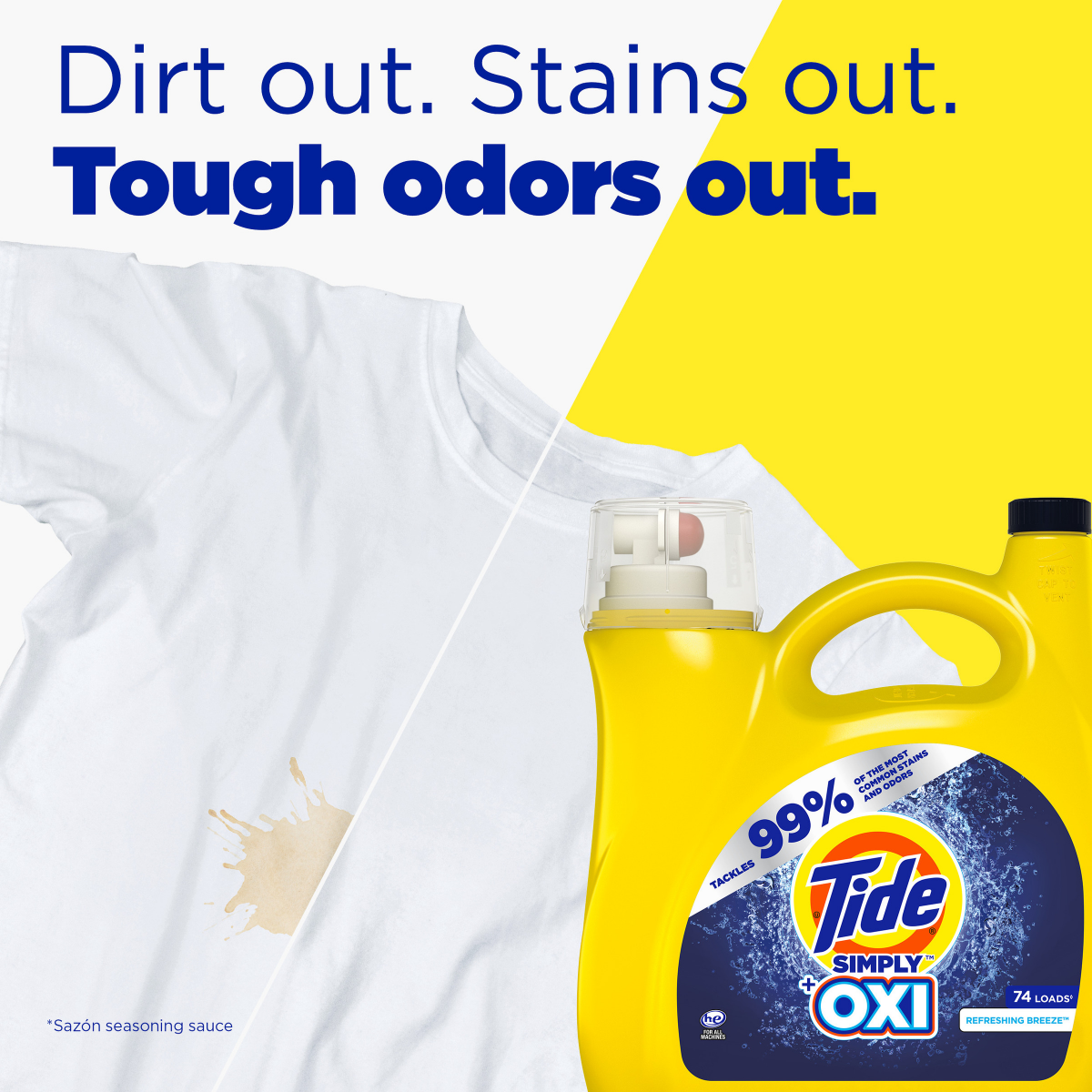 slide 2 of 21, Tide Simply + Oxi Liquid Laundry Detergent, Refreshing Breeze, 74 loads, 115 oz