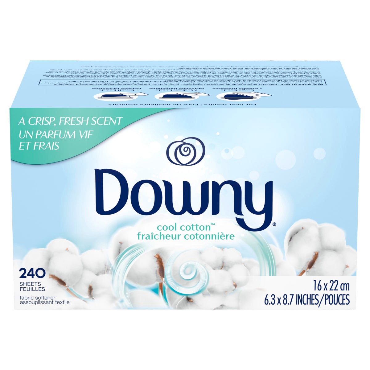 slide 5 of 29, Downy Dryer Sheets, Cool Cotton, 240 ct