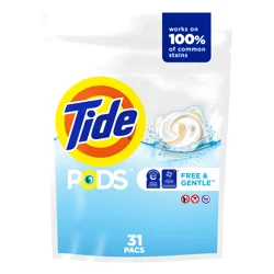 Tide PODS Free & Gentle Laundry Detergent Soap Pacs, 31 Count, Tide PODS Laundry Detergent, Laundry Detergent Pacs, Laundry PODS Detergent