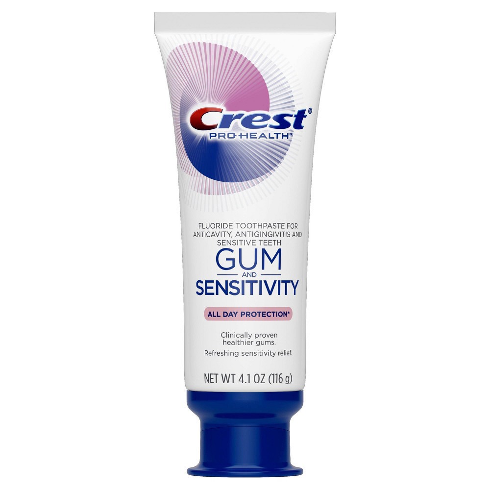 slide 4 of 8, Crest Sensitive & Gum All Day Protection Anticavity Fluoride Toothpaste, 4.1 oz, 4.1 oz